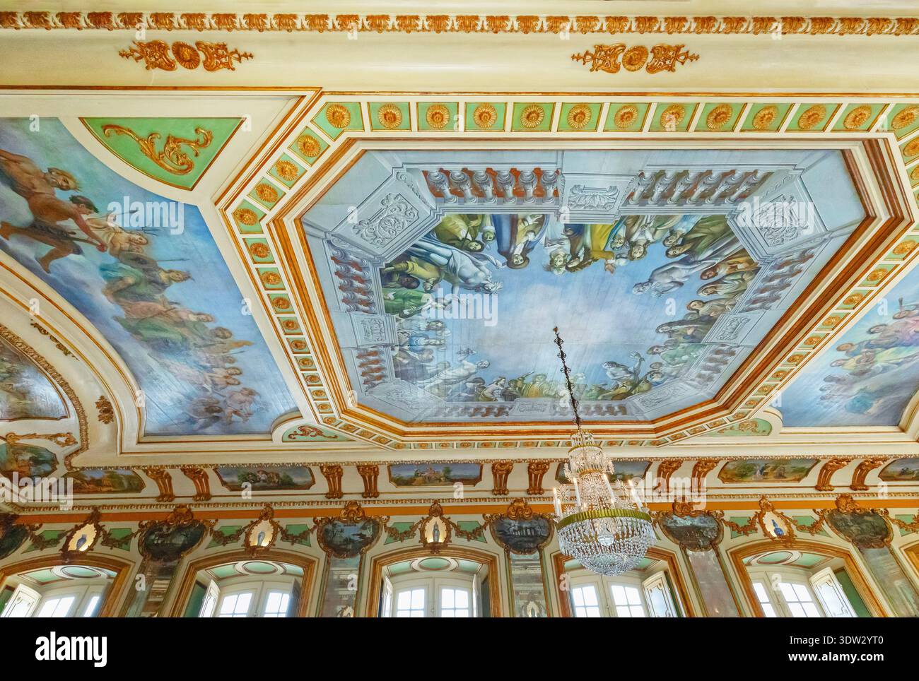 Plafond de la salle des Ambassadeurs, Palais National de Queluz, Queluz, Lisbonne, Portugal Banque D'Images
