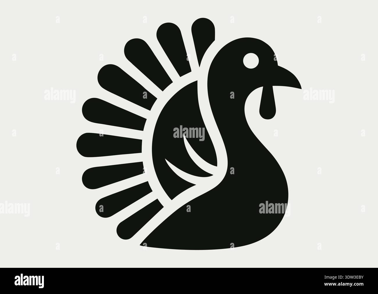 Oiseau de dinde. Pictogramme vectoriel. Volaille et ferme, signe agricole, graphiques vectoriels, motif plat sur fond blanc, eps 10 Illustration de Vecteur