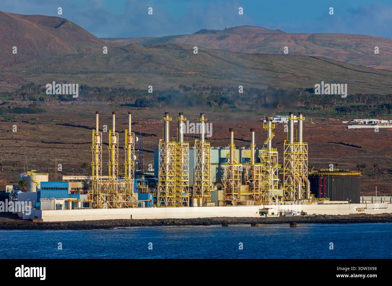 Centrale électrique, ville d'Arrecife, Île de Lanzarote, Îles Canaries, Espagne Banque D'Images