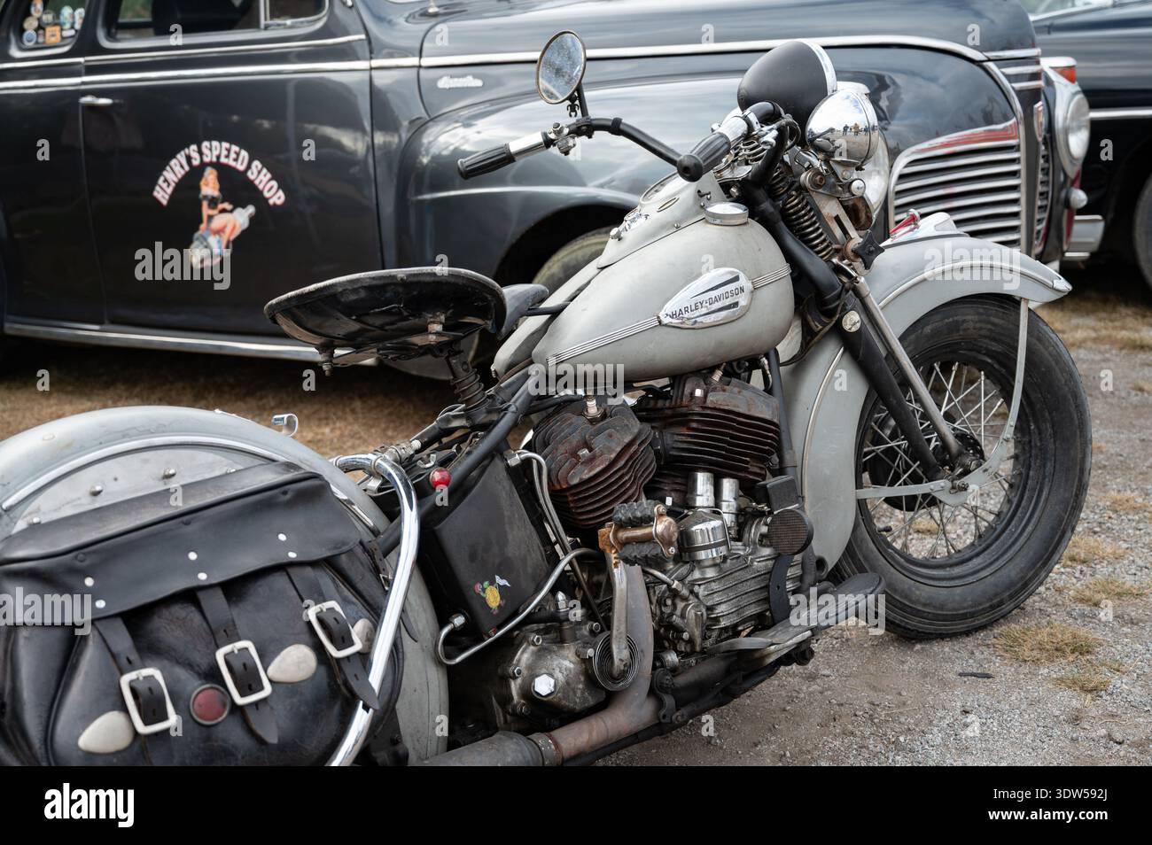 Vieux moteur v twin harley davidson Banque de photographies et d’images ...