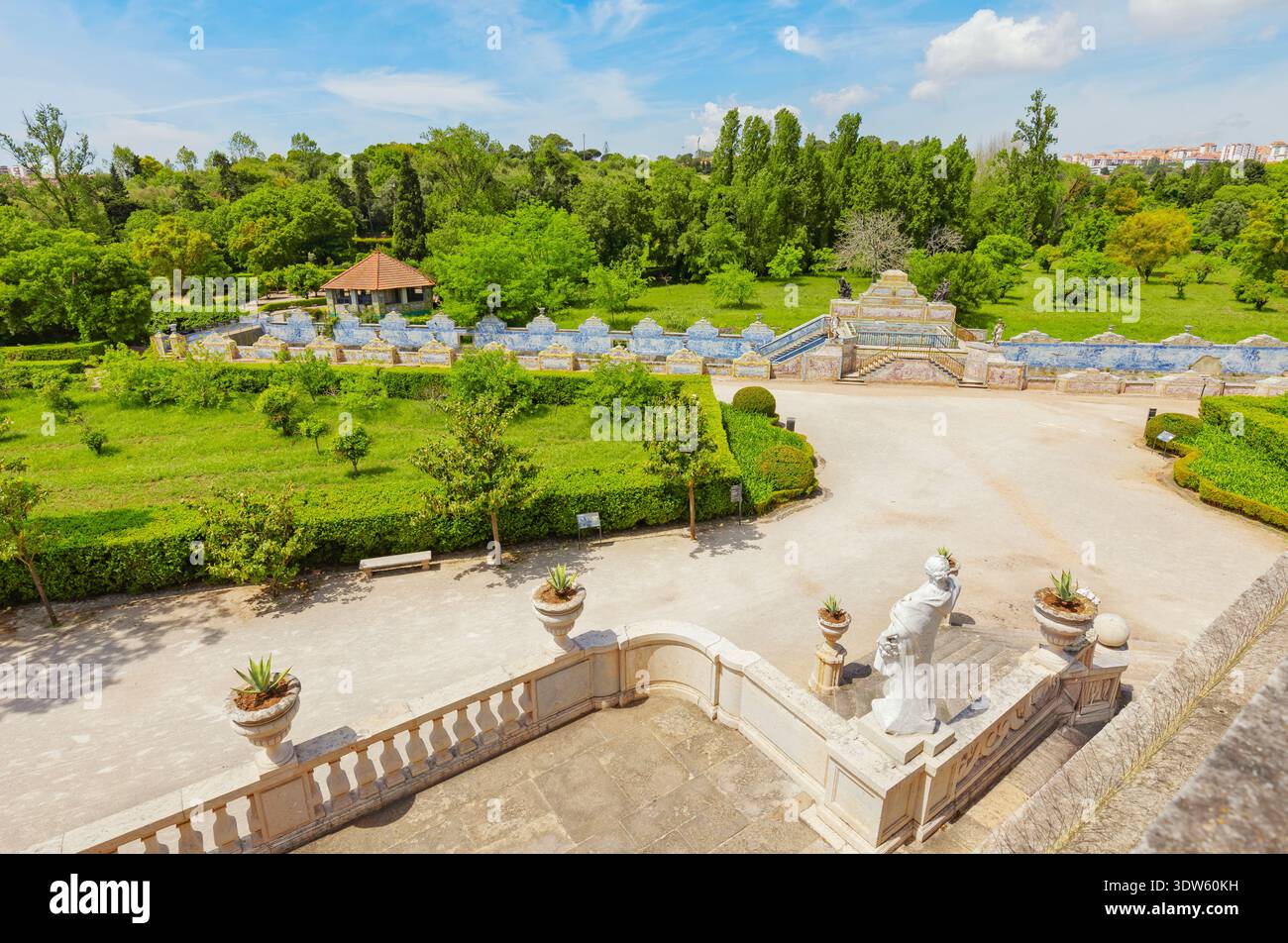 Jardins du palais national de Queluz, Queluz, Lisbonne, Portugal Banque D'Images