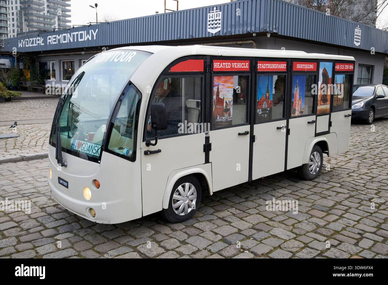 bringo visite guidée électrique de la ville pendant l'hiver gdansk pologne Banque D'Images