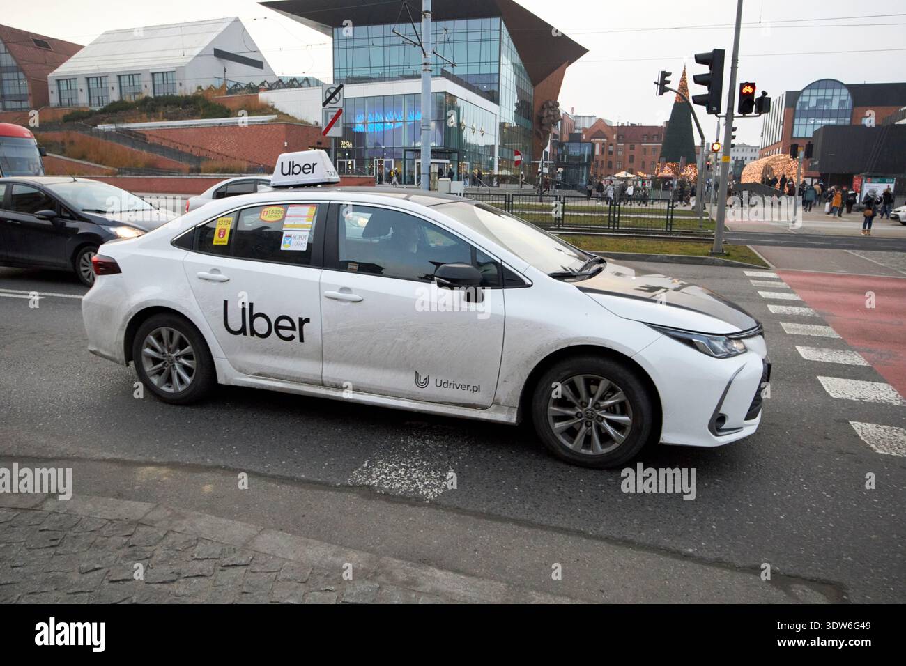 taxi uber à gdansk pologne Banque D'Images