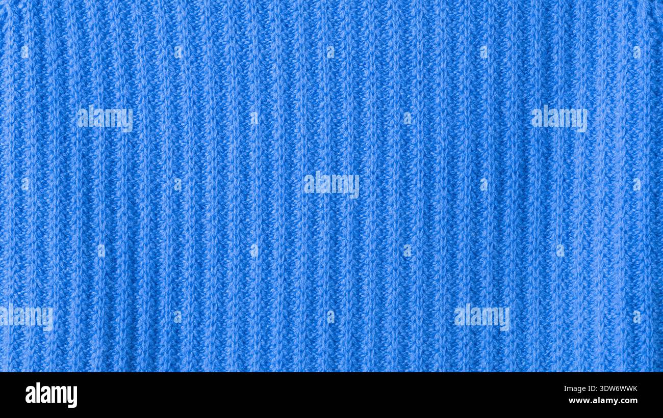 Bleu luxe pur cachemire texture rayée Swatch comme arrière-plan avec espace de copie. Banque D'Images