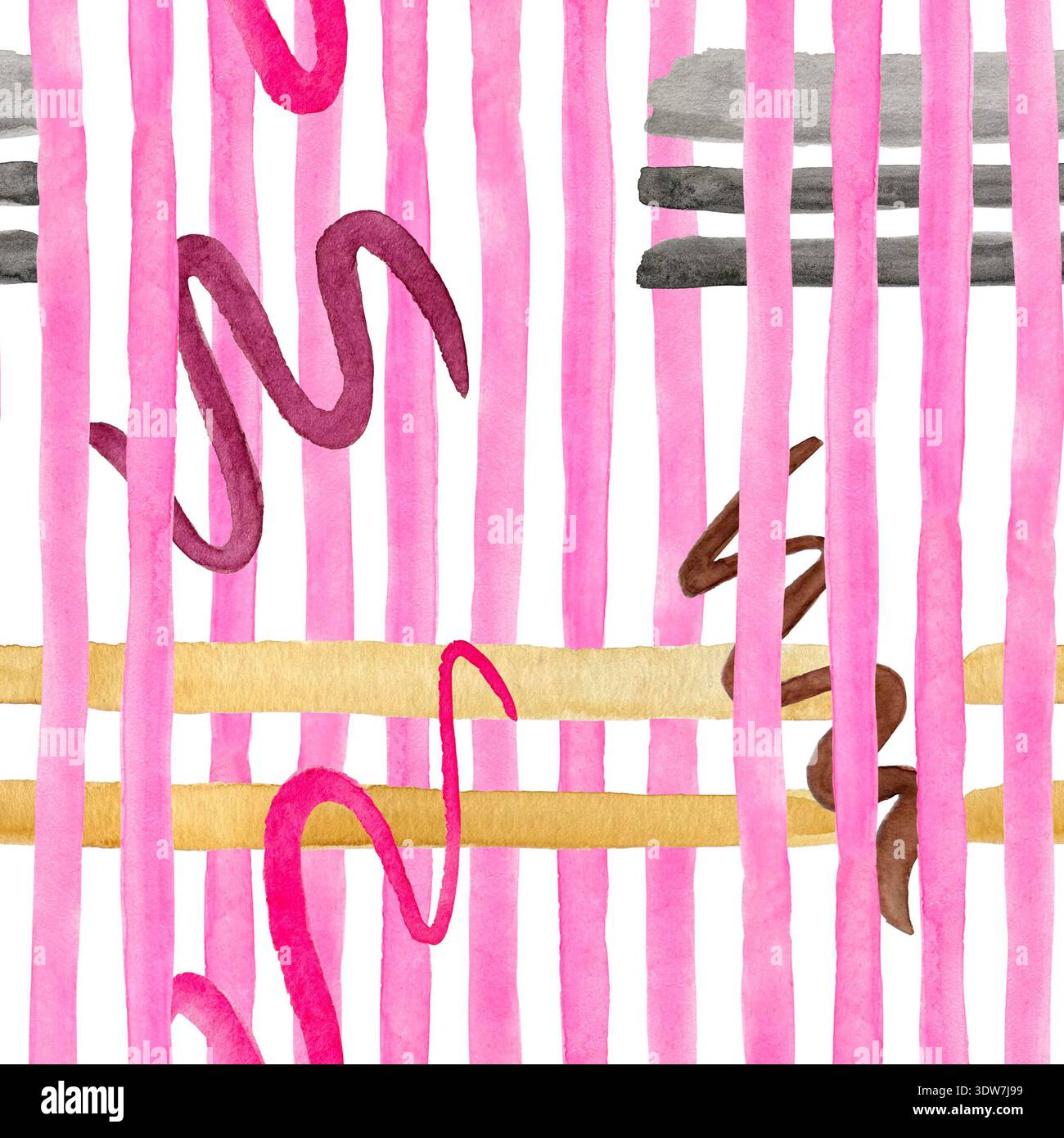 Aquarelle Cute Hearts fond de modèle sans couture. Simple imprimé coquette romantique minimaliste avec beaucoup de coeurs. Banque D'Images