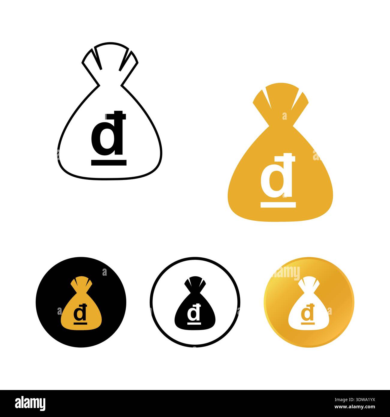 L'icône abstraite de sac d'argent de Dong, peut être utilisée pour les conceptions d'entreprise, les conceptions de présentation ou toutes les conceptions appropriées. Illustration de Vecteur