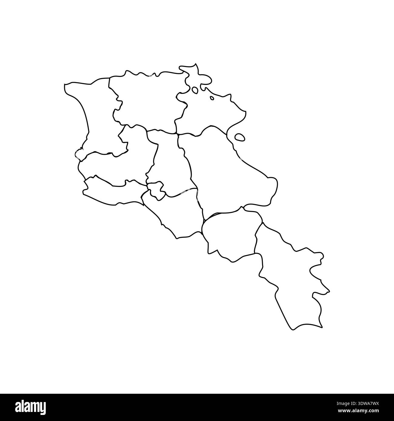 Doodle Map de l'Arménie avec les États, peut être utilisé pour les conceptions d'entreprise, les conceptions de présentation ou toutes les conceptions appropriées. Illustration de Vecteur