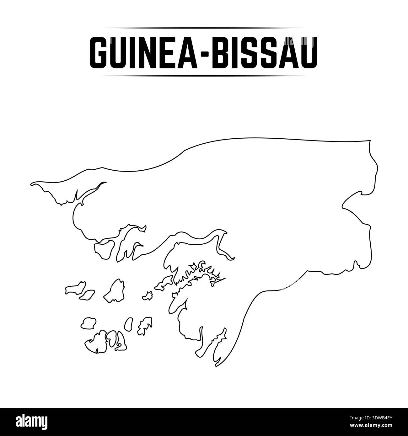 Carte simple de la Guinée Bissau, peut être utilisé pour les conceptions d'entreprise, les conceptions de présentation ou toutes les conceptions appropriées. Illustration de Vecteur