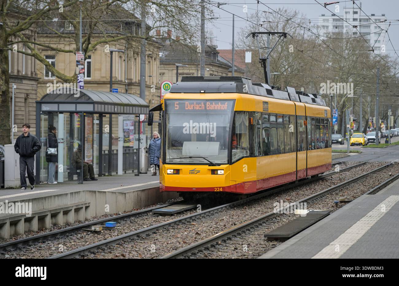Tram, Karlsruhe, Bade-Württemberg, Deutschland Banque D'Images