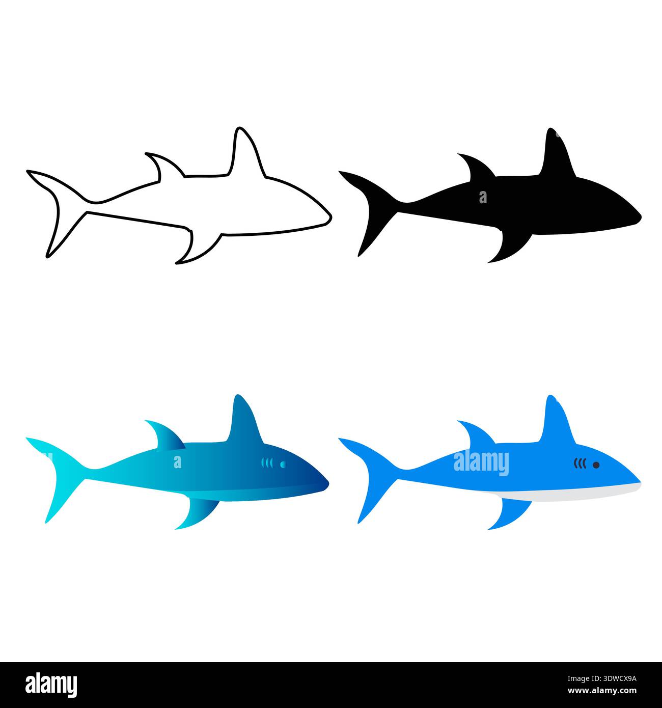 Illustration abstraite Flat Shark animal Silhouette, peut être utilisée pour les conceptions d'entreprise, les conceptions de présentation ou toutes les conceptions appropriées. Illustration de Vecteur