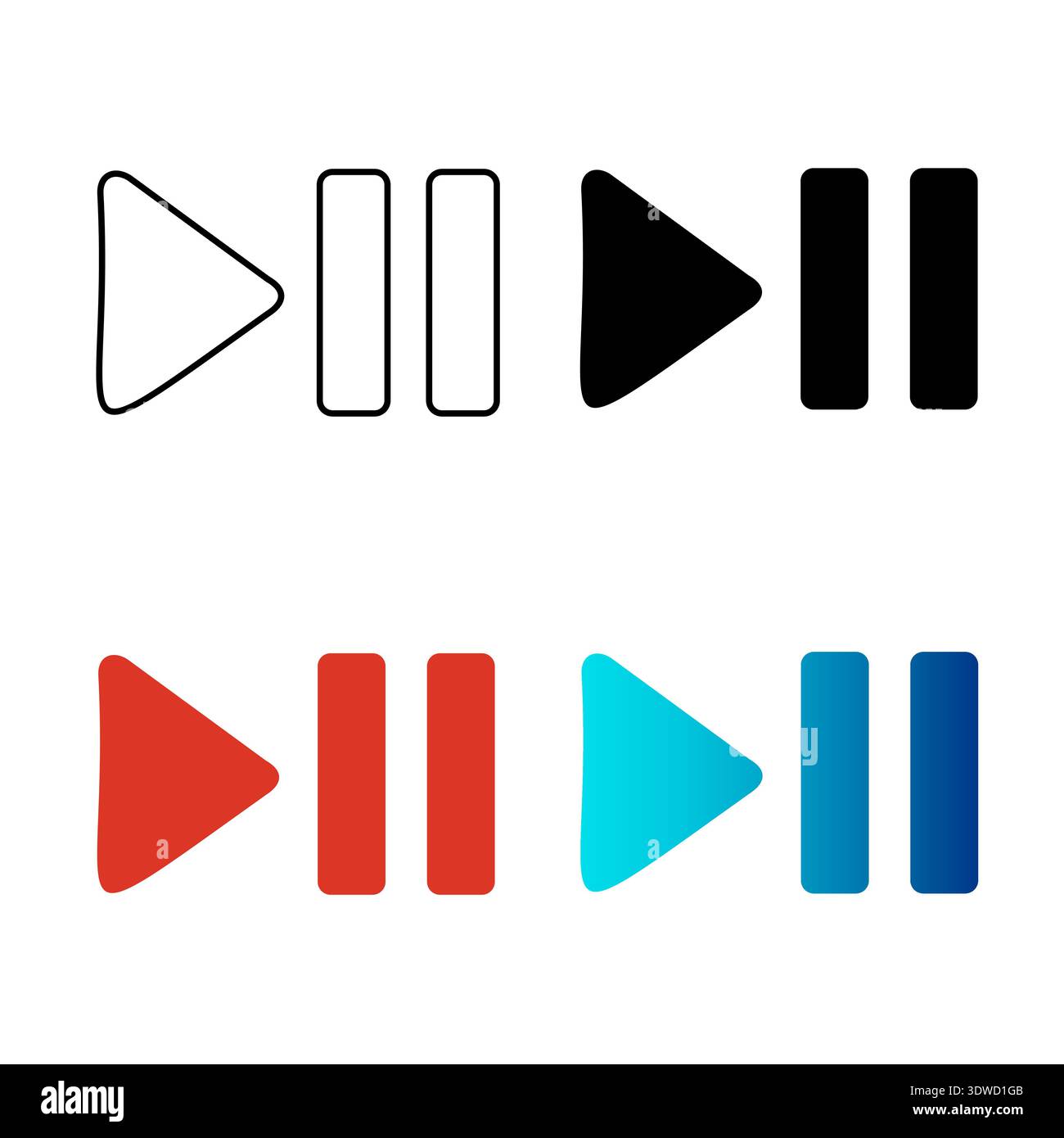 Abstrait Play and Pause Silhouette illustration, peut être utilisé pour les conceptions d'entreprise, les conceptions de présentation ou toutes les conceptions appropriées. Illustration de Vecteur