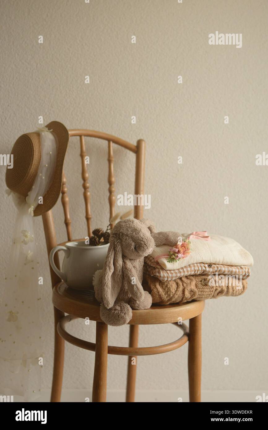 Décor vintage sur une chaise Banque D'Images