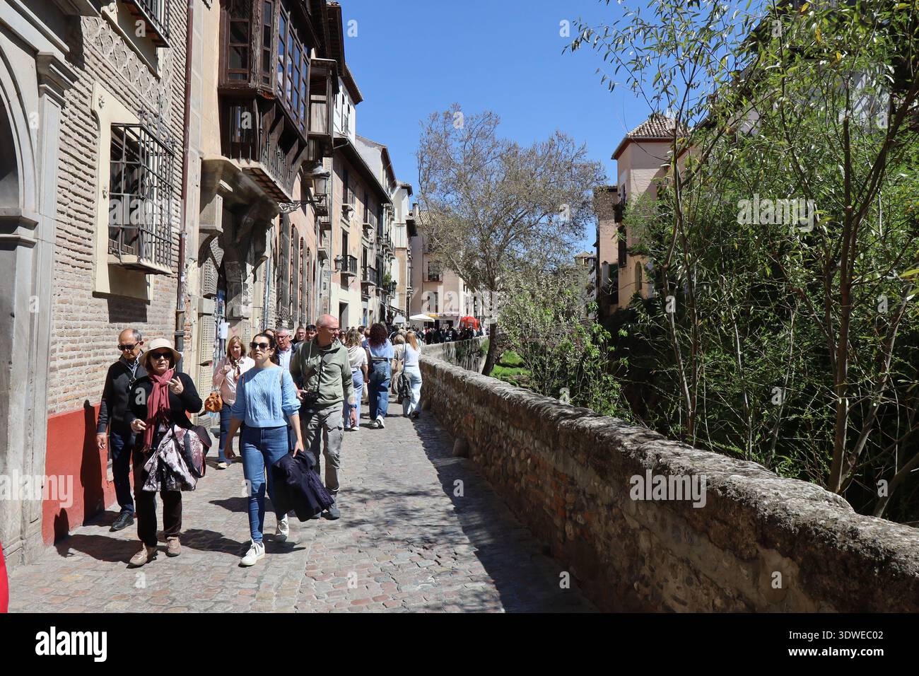 Rue typique, ville de Grenade, Andalousie, Espagne Banque D'Images