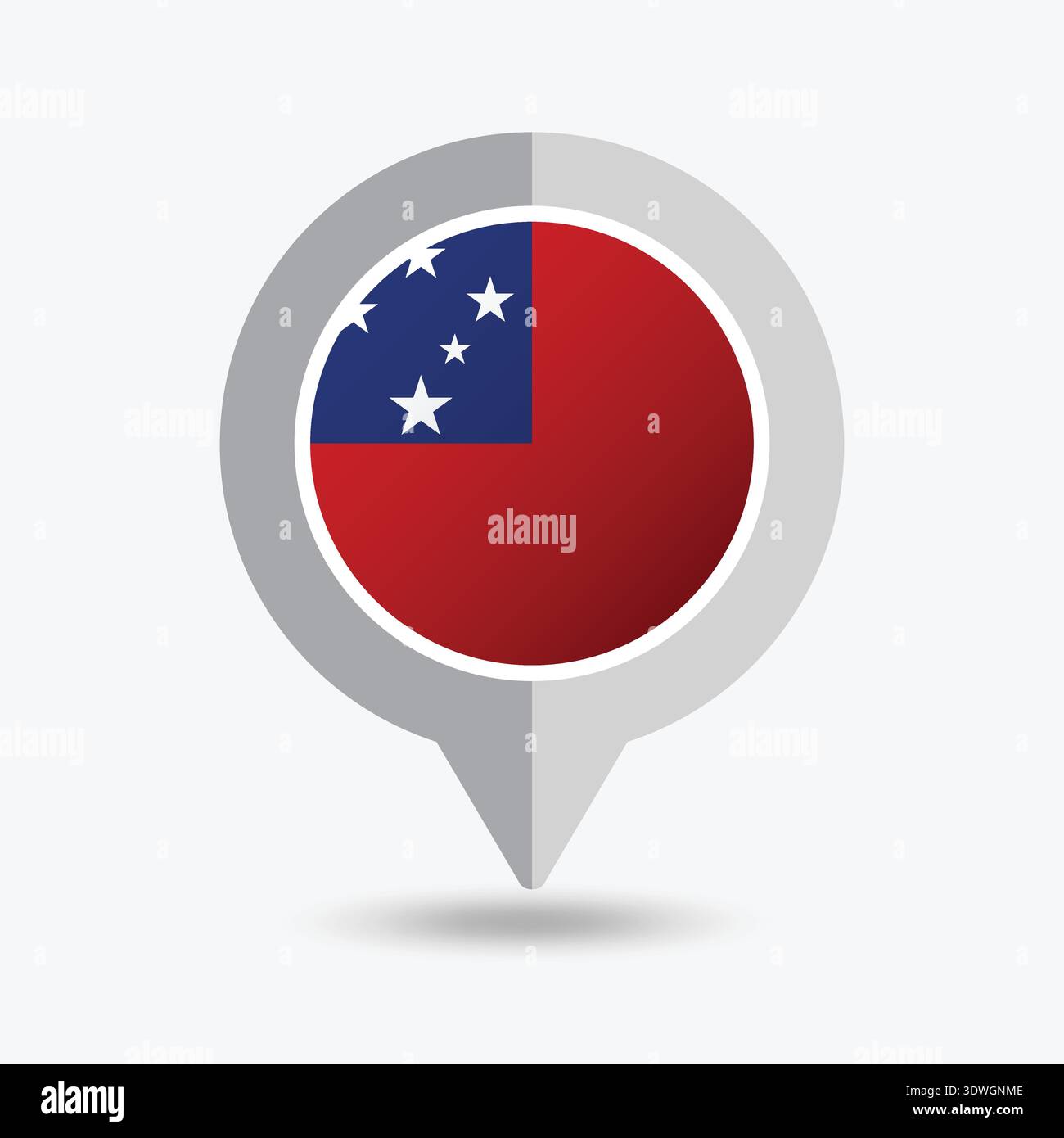 Illustration vectorielle de l'icône d'épingle de localisation Samoa Illustration de Vecteur
