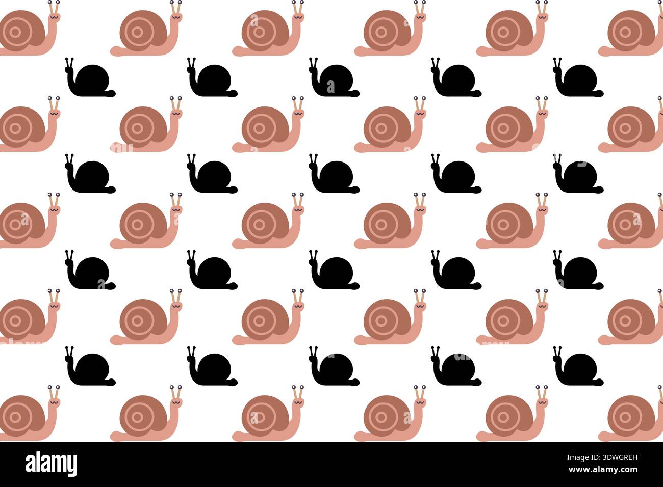 Le fond plat de motif animal d'escargot, peut être utilisé pour les conceptions d'entreprise, les conceptions de présentation ou toutes les conceptions appropriées. Illustration de Vecteur