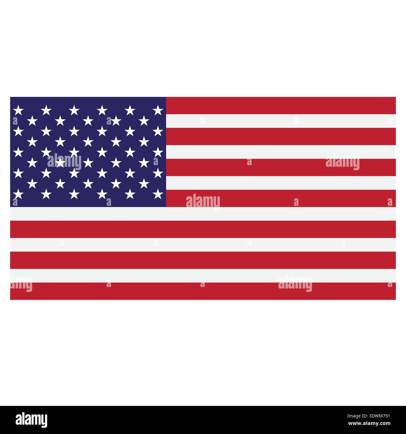 USA Flag Vector illustration - American National Flag Flat Design isolé sur fond blanc Illustration de Vecteur