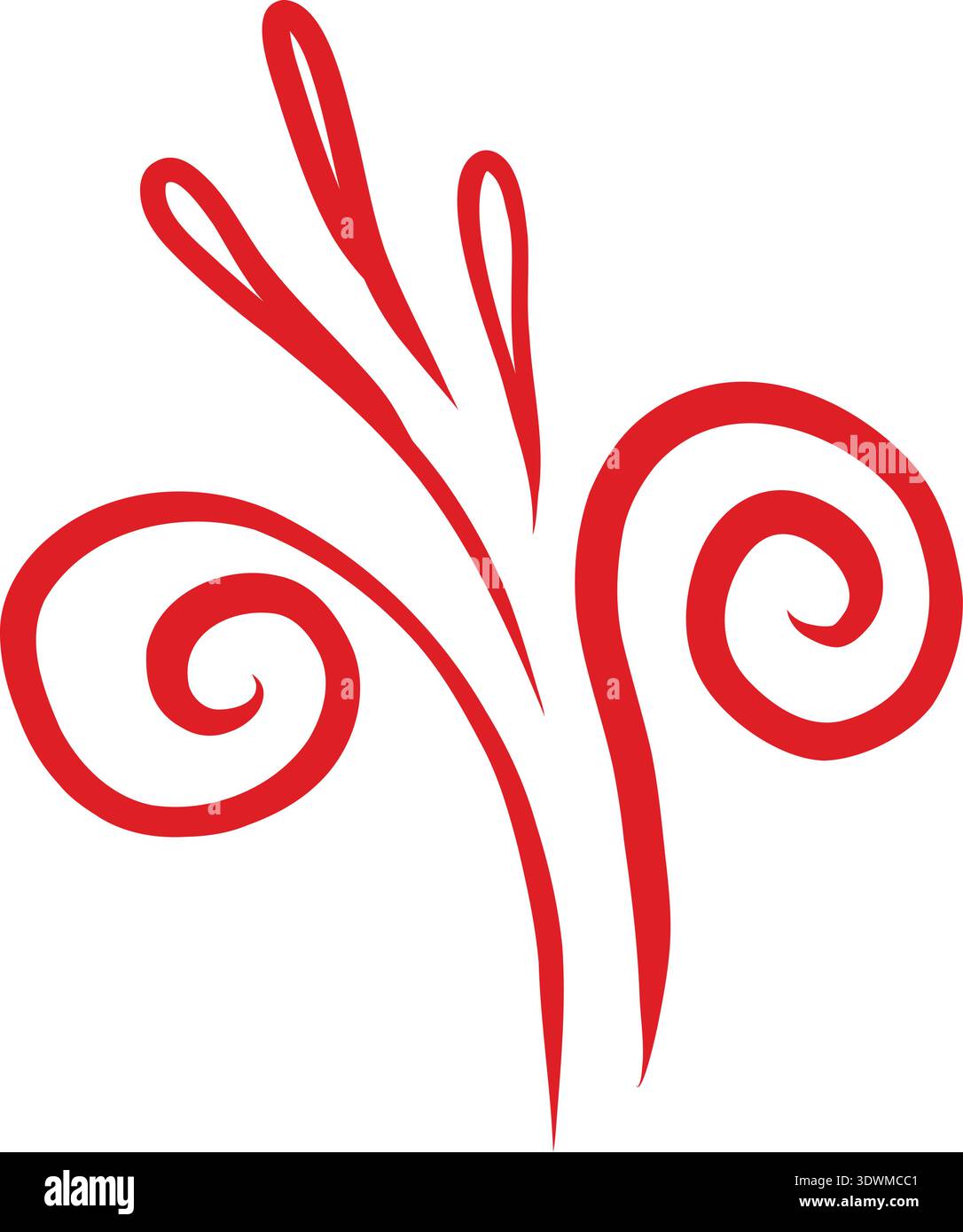 élément vectoriel, fleur, contour de lis, rustique, a-la rus, style slave, élément décoratif, simple Illustration de Vecteur