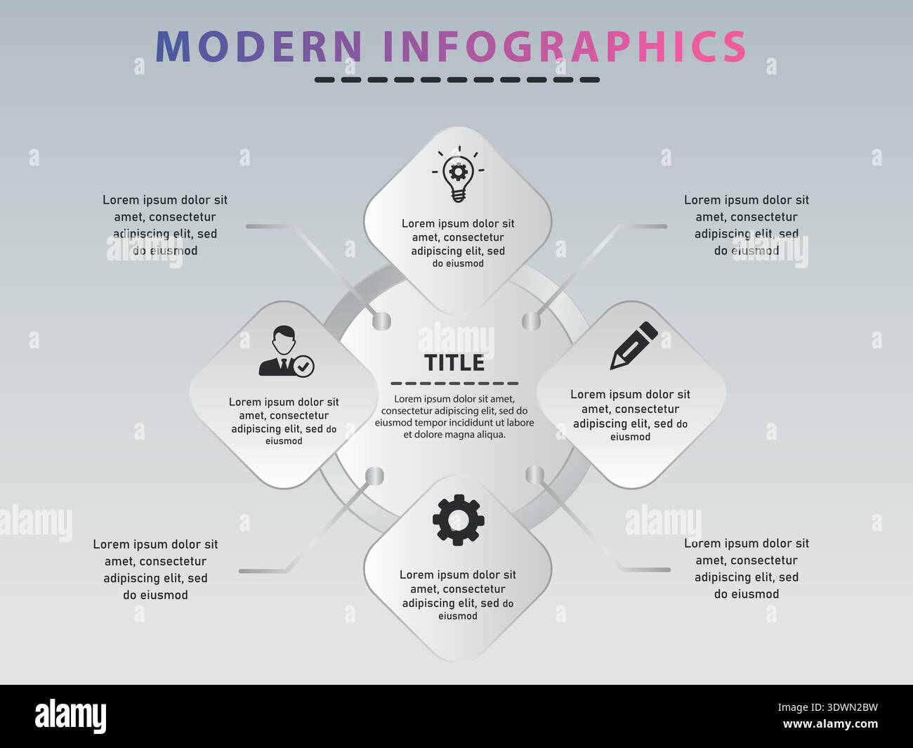 Résumé infographie avec Modern Design, conception modifiable vectorielle, peut être utilisé pour la conception d'affaires ou de présentation. Illustration de Vecteur