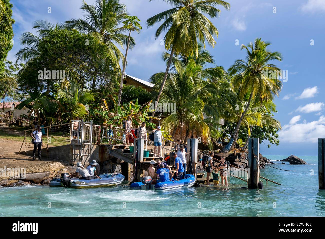 France, Guyane française, Kourou, Îles du Salut (Iles du Salut), jetée de l'île Saint-Joseph Banque D'Images