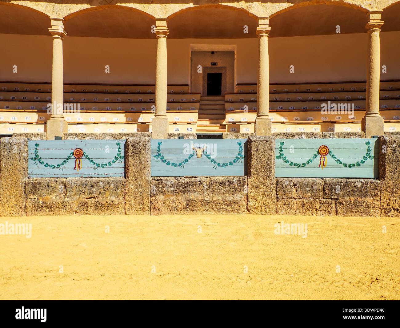 Panneaux décoratifs aux arènes de Ronda, Spai Banque D'Images