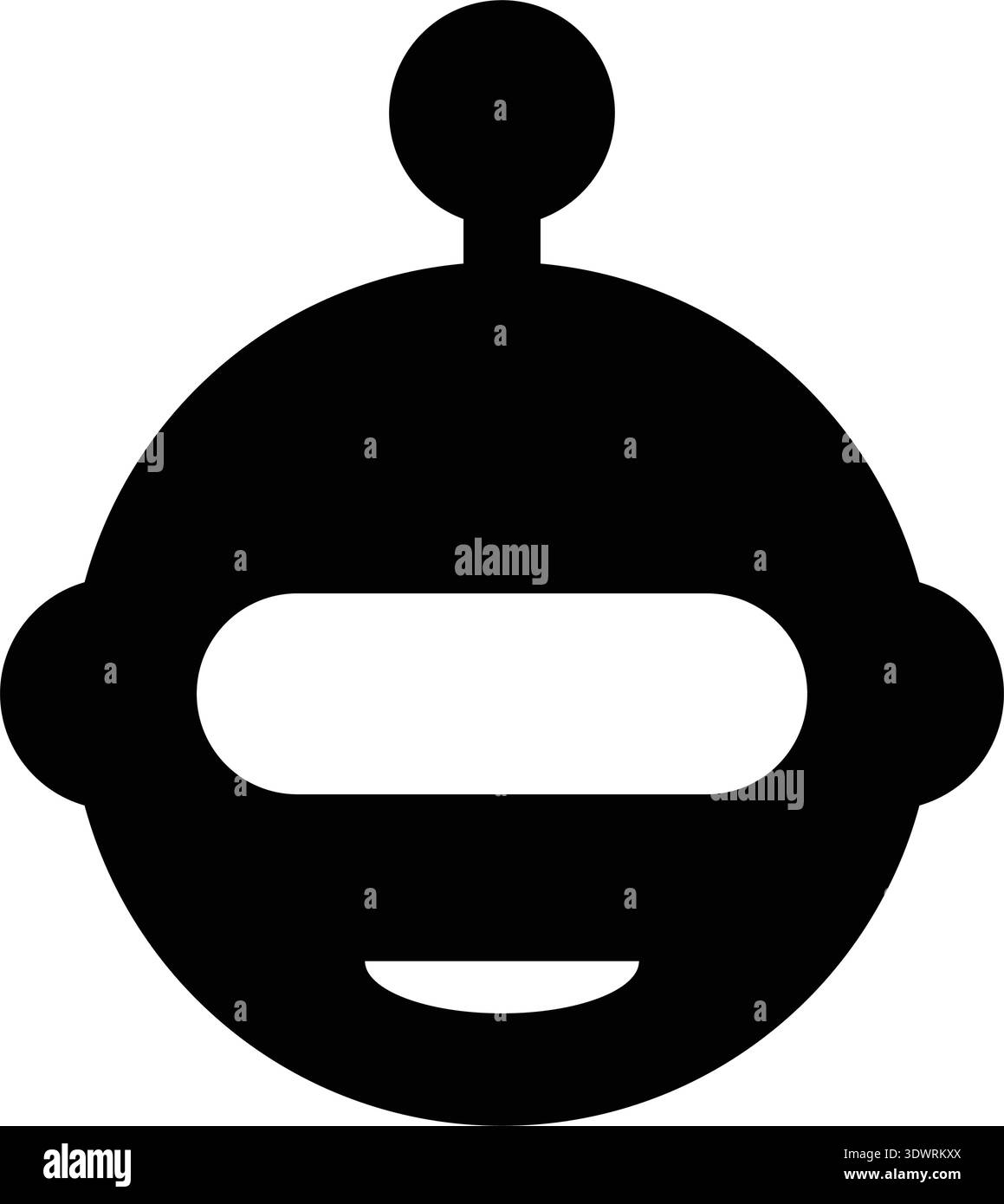 Icône AI Assistant Avatar — graphique de personnage de visage de Tech Bot mignon Illustration de Vecteur