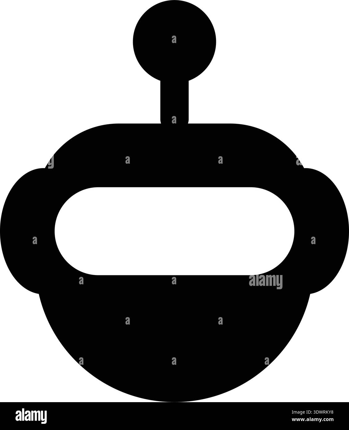 Icône de mascotte de visage de chatbot, illustration de tête d'assistant virtuel Illustration de Vecteur