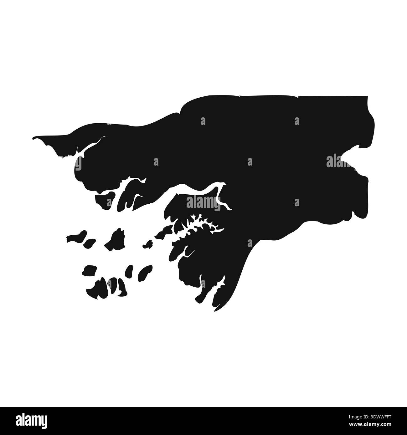 Noir et blanc Guinée Bissau carte simple, conception modifiable vectorielle, peut être utilisé pour la conception d'affaires ou de présentation. Illustration de Vecteur