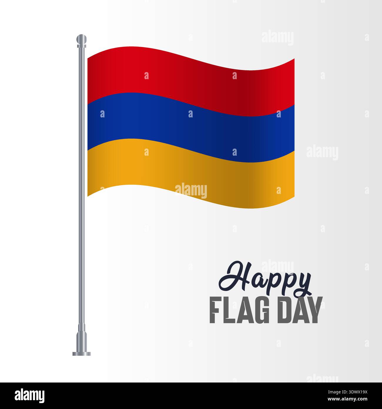 Arménie Flag Pole Vector illustration Wavy Flag Pole Happy Flag Day, conception modifiable vectorielle, peut être utilisé pour la conception d'affaires ou de présentation. Illustration de Vecteur