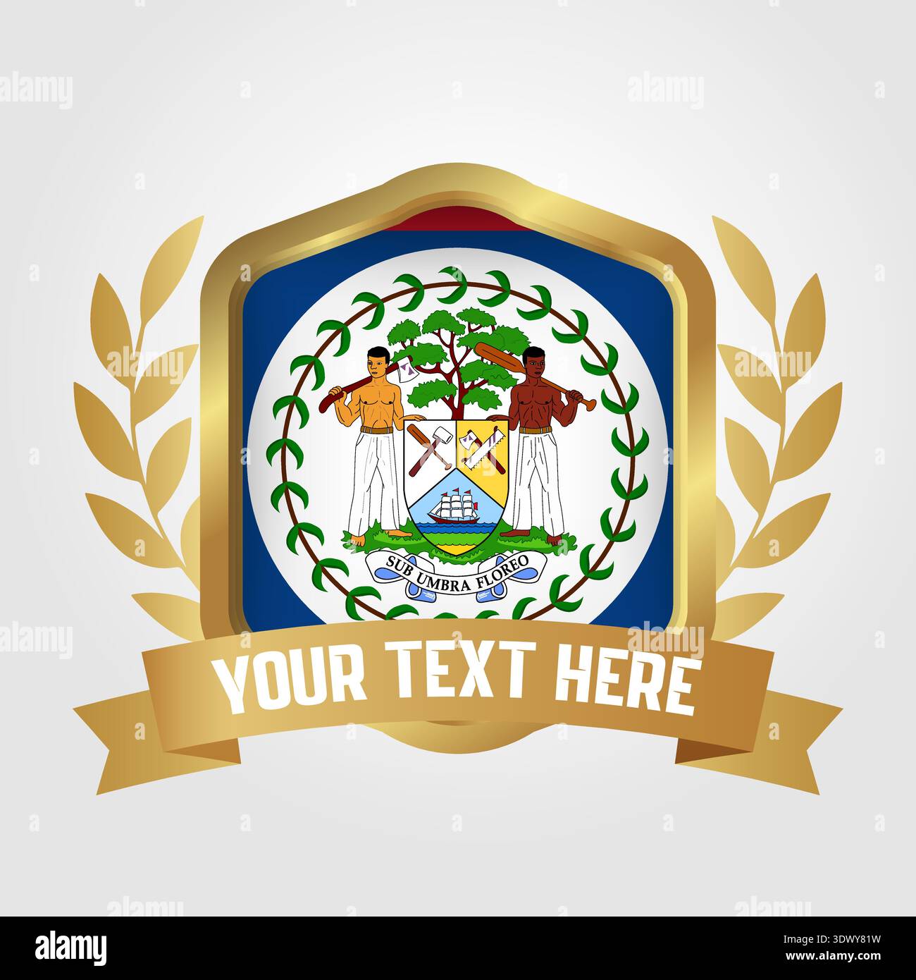 Golden Luxury Belize badge Design, conception modifiable vectorielle, peut être utilisé pour la conception d'affaires ou de présentation. Illustration de Vecteur