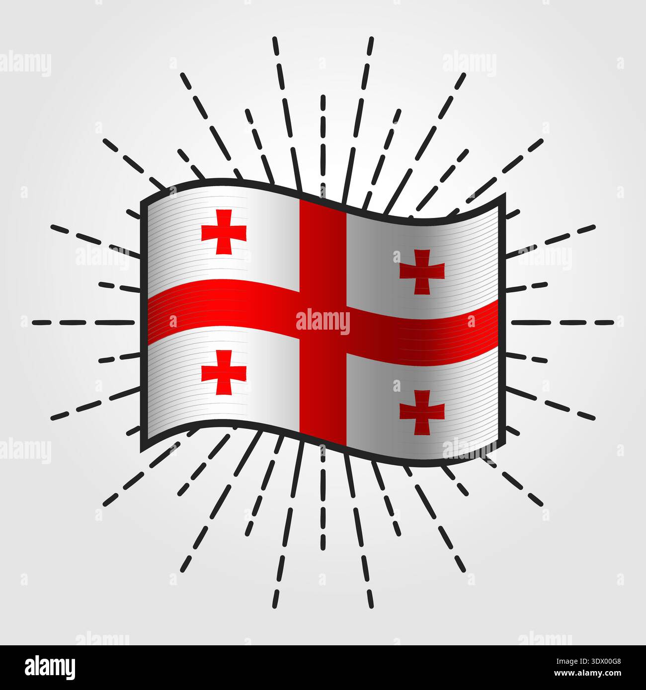 Vintage Georgia National Flag illustration, conception modifiable vectorielle, peut être utilisé pour la conception d'affaires ou de présentation. Illustration de Vecteur