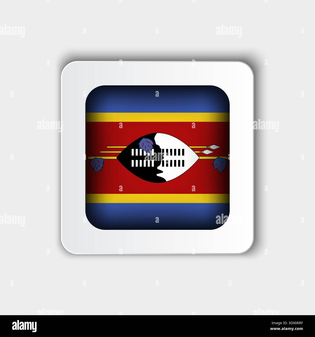 Eswatini Flag Button Flat Design, conception modifiable vectorielle, peut être utilisé pour la conception d'entreprise ou de présentation. Illustration de Vecteur