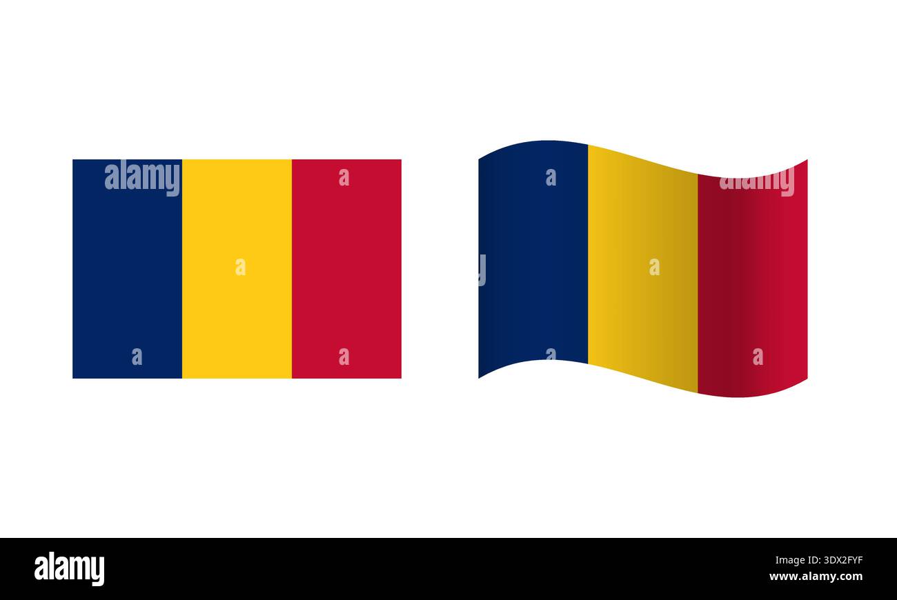Rectangle et vague Tchad Flag illustration, conception modifiable vectorielle, peut être utilisé pour la conception d'affaires ou de présentation. Illustration de Vecteur