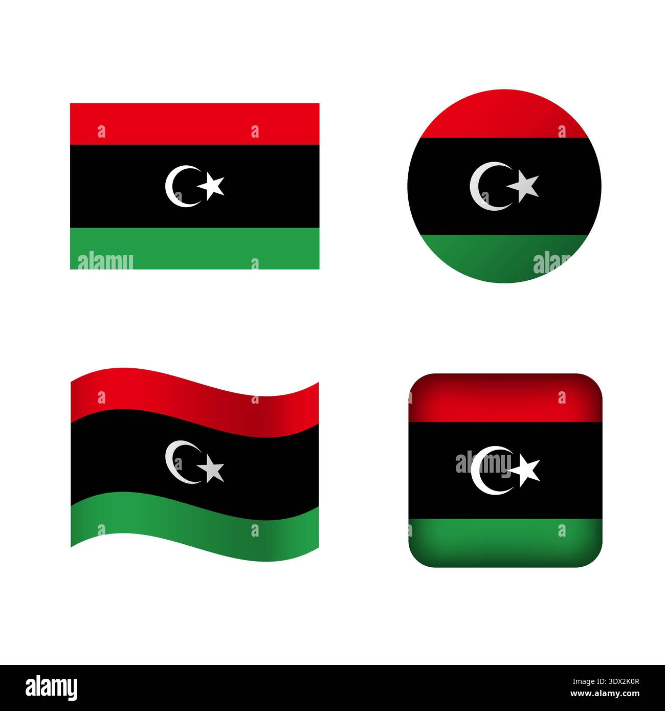 Ensemble d'icônes de drapeau national de Vector Libye, conception modifiable vectorielle, peut être utilisé pour la conception d'affaires ou de présentation. Illustration de Vecteur