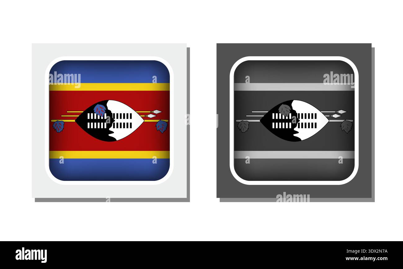 Icône de drapeau arrondi carré Eswatini, conception éditable vectorielle, peut être utilisée pour la conception d'affaires ou de présentation. Illustration de Vecteur