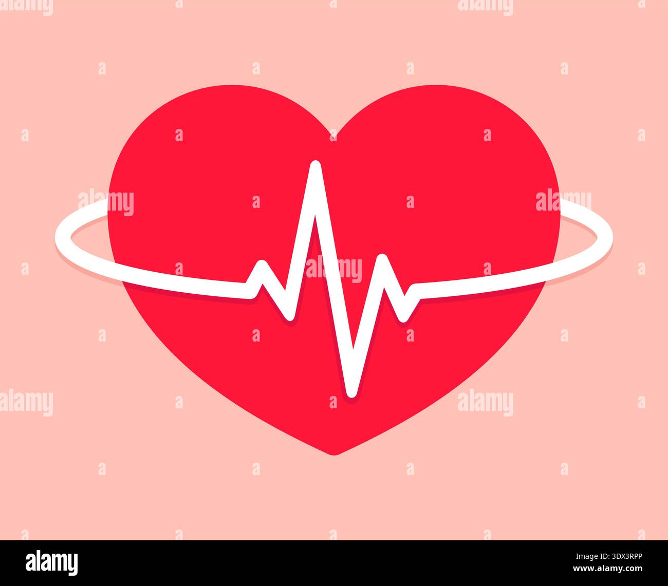 Icône ou logo du pouls et du pouls du cœur. Symbole de santé et de cardiologie, illustration vectorielle plate simple. Illustration de Vecteur