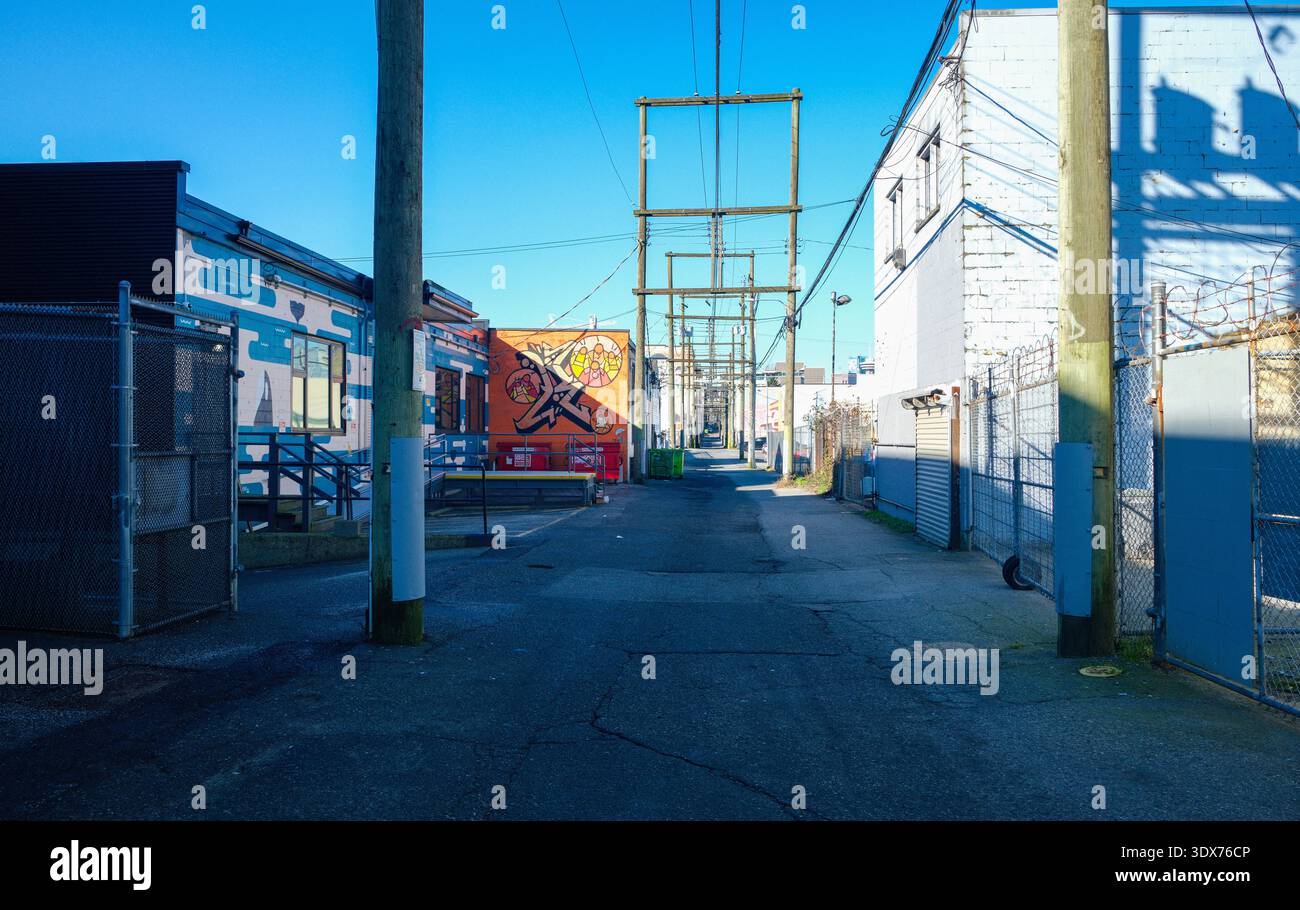 Une ruelle à East Vancouver, C.-B. Banque D'Images