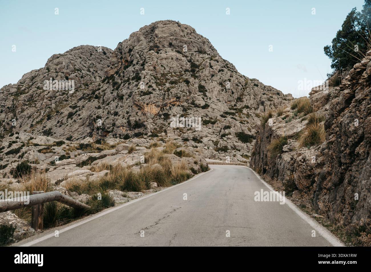 Route de montagne sur le chemin de sa Calobra, Majorque Banque D'Images