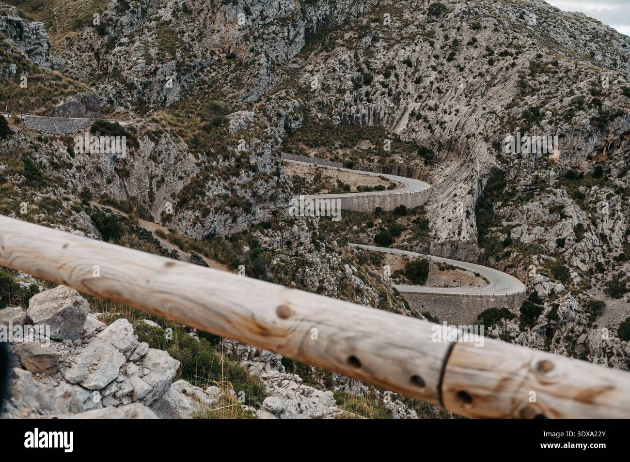 Coude en épingle à cheveux de nus de sa Corbata sur la route de sa Calobra, Majorque Banque D'Images