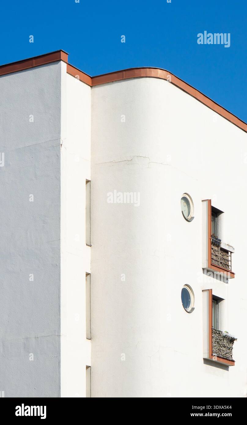 Logement de Hans Scharoun, Neues Bauen, détail de la façade, Königin-Elisabeth-Straße, Charlottenburg, Berlin, Allemagne, 1928 Banque D'Images