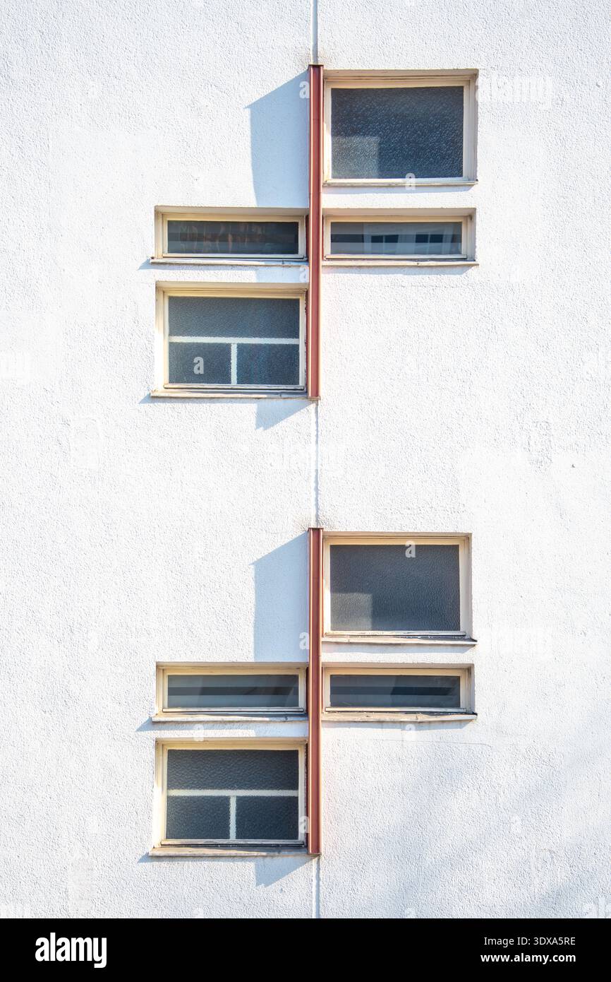 Logement de Hans Scharoun, Neues Bauen, détail de la façade, Königin-Elisabeth-Straße, Charlottenburg, Berlin, Allemagne, 1928 Banque D'Images