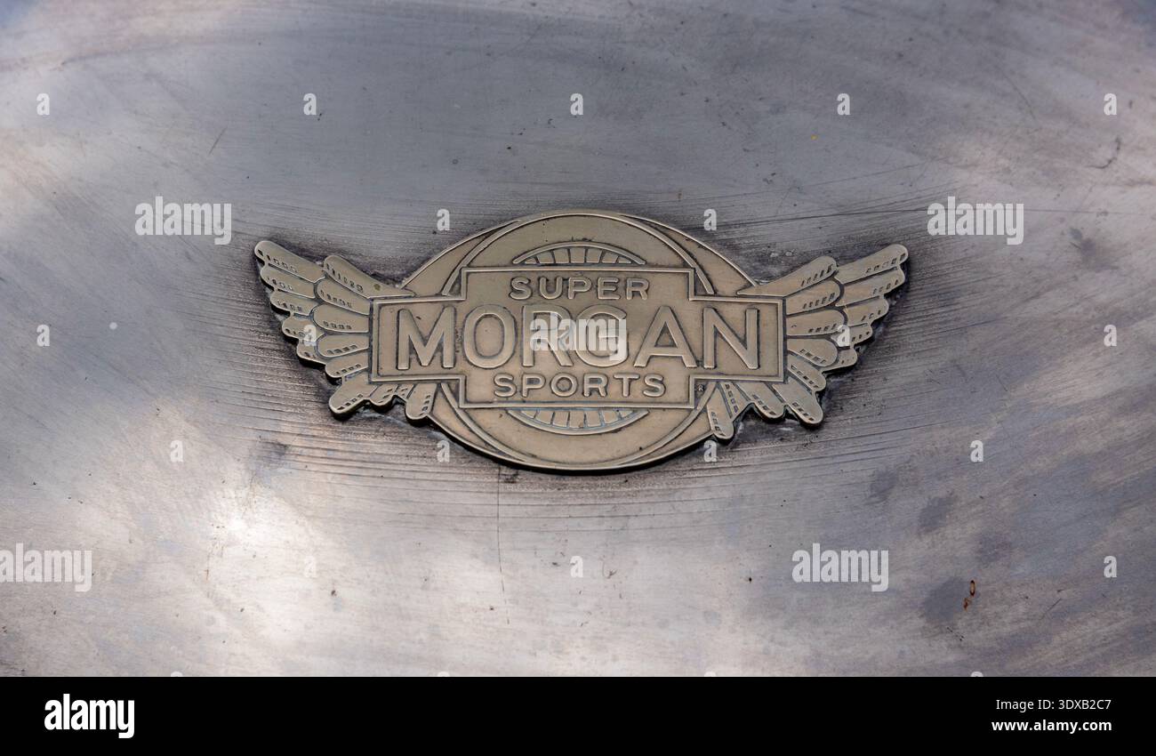 Badge Morgan Super Sports car, Stonor car Show, Oxfordshire Banque D'Images