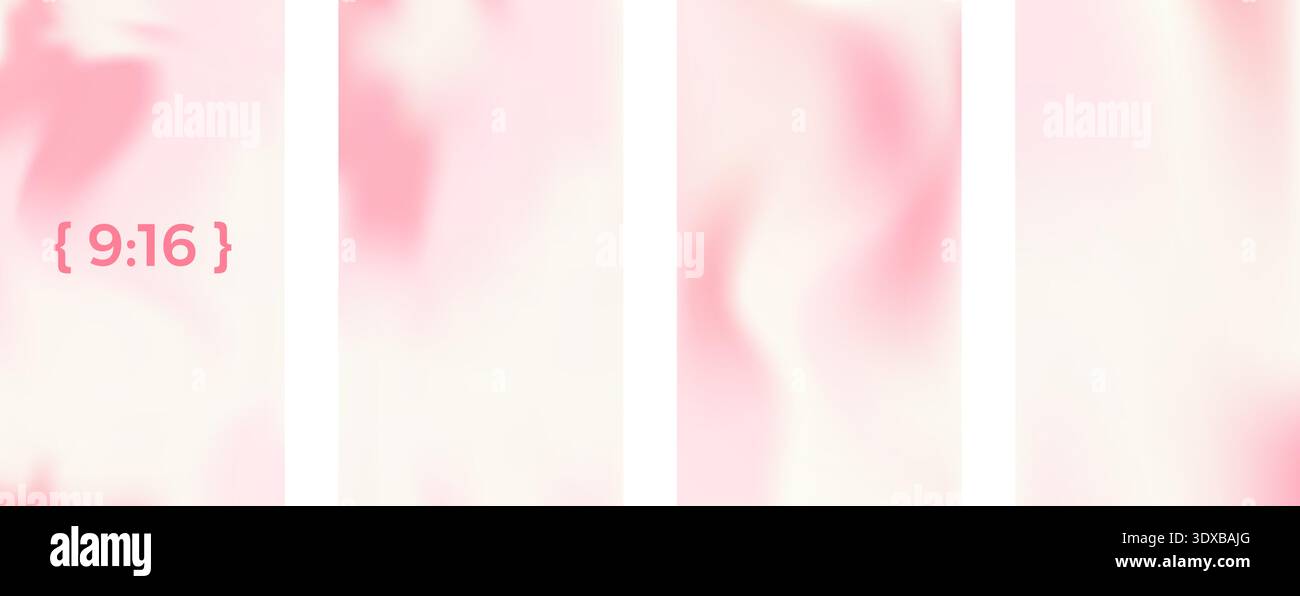 Arrière-plans de gradation rose pour publication sur les médias sociaux. Dégradé crème et marbre pastel ensemble bg. Blush aquarelle naturelle rose motif doux. Blanc et rose Illustration de Vecteur