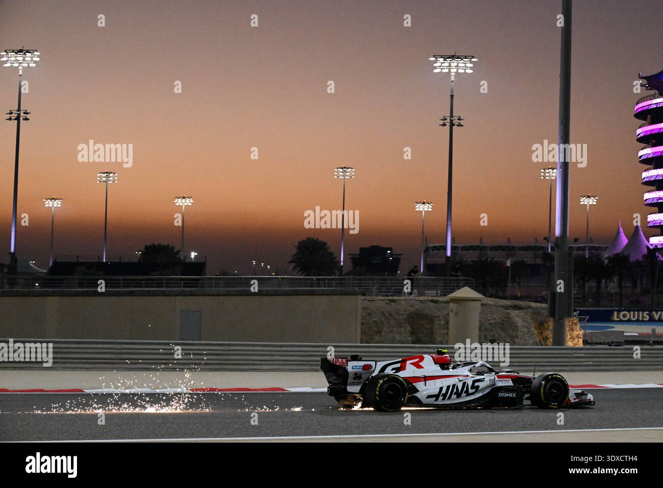 Bahreïn, Sakhir, 20 février 2026, Oliver Bearman, Haas Toyota, pendant les tests F1, Copyright : Marco Talluto Banque D'Images