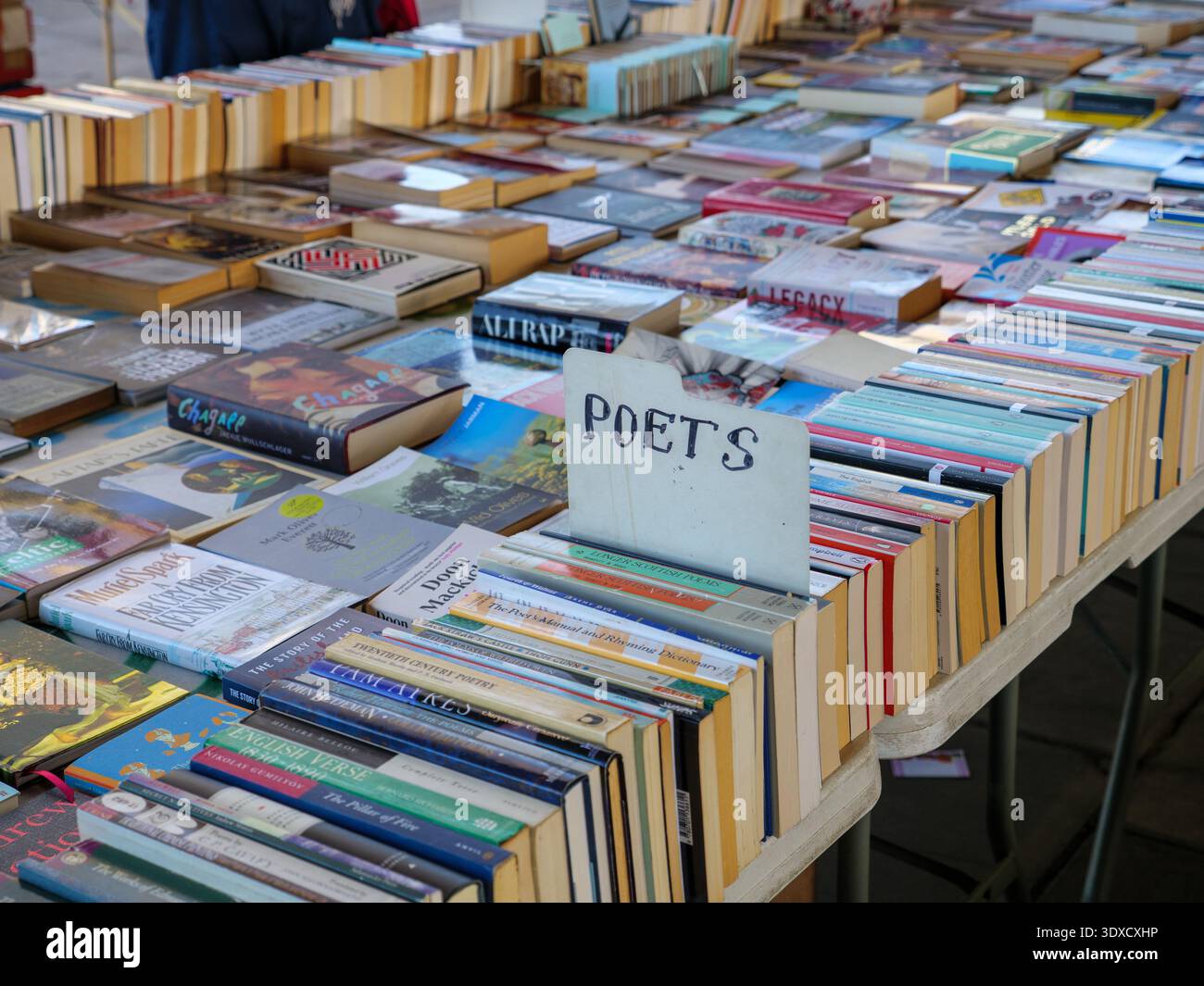 Livres d'occasion en vente au South Bank Book Market sous Waterloo Bridge, Londres, Royaume-Uni Banque D'Images