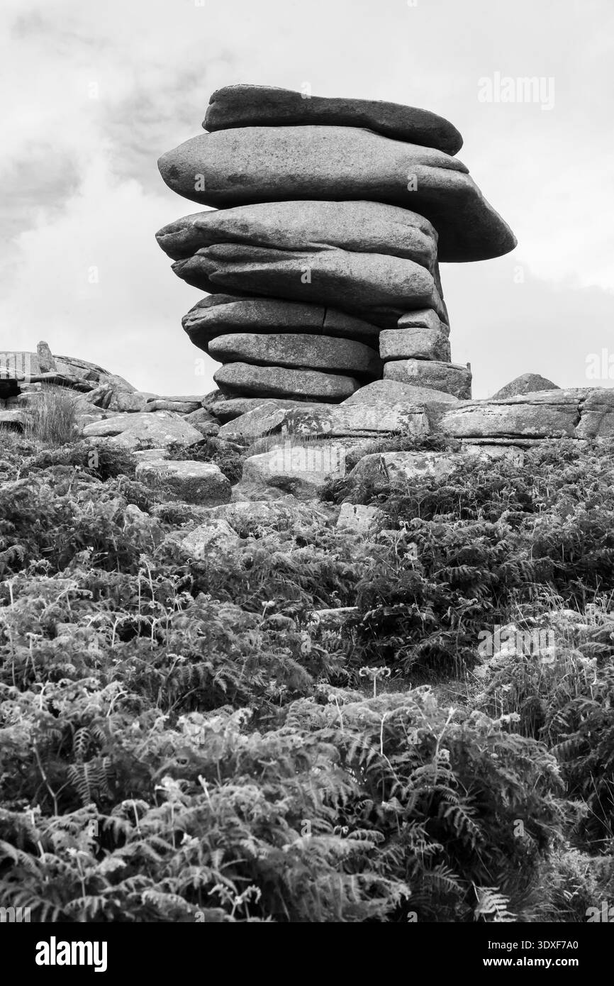 The Cheesewring on Stowe's Hill près de Minions on Bodmin Moor, Cornwall, Royaume-Uni Banque D'Images