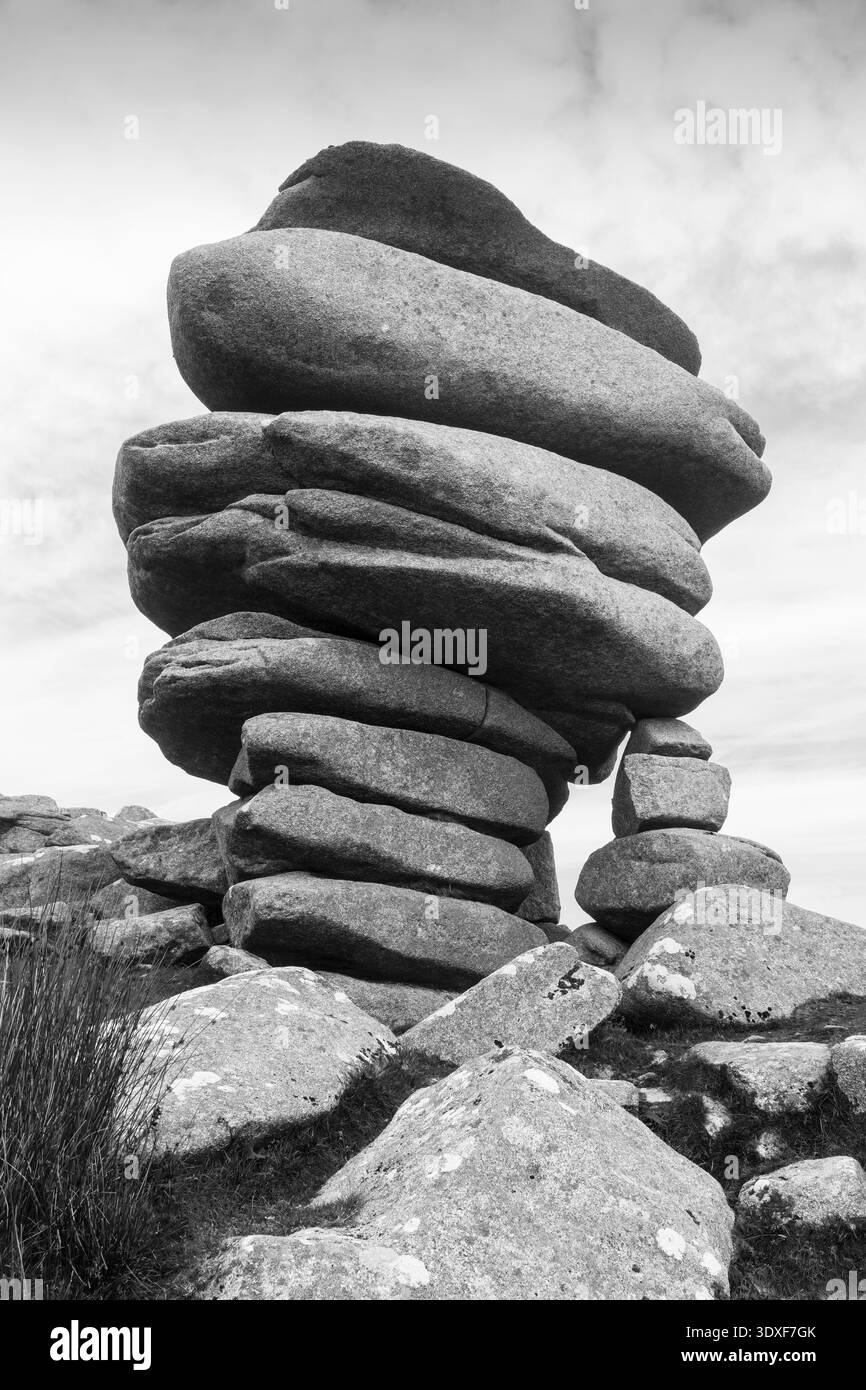 The Cheesewring on Stowe's Hill près de Minions on Bodmin Moor, Cornwall, Royaume-Uni Banque D'Images