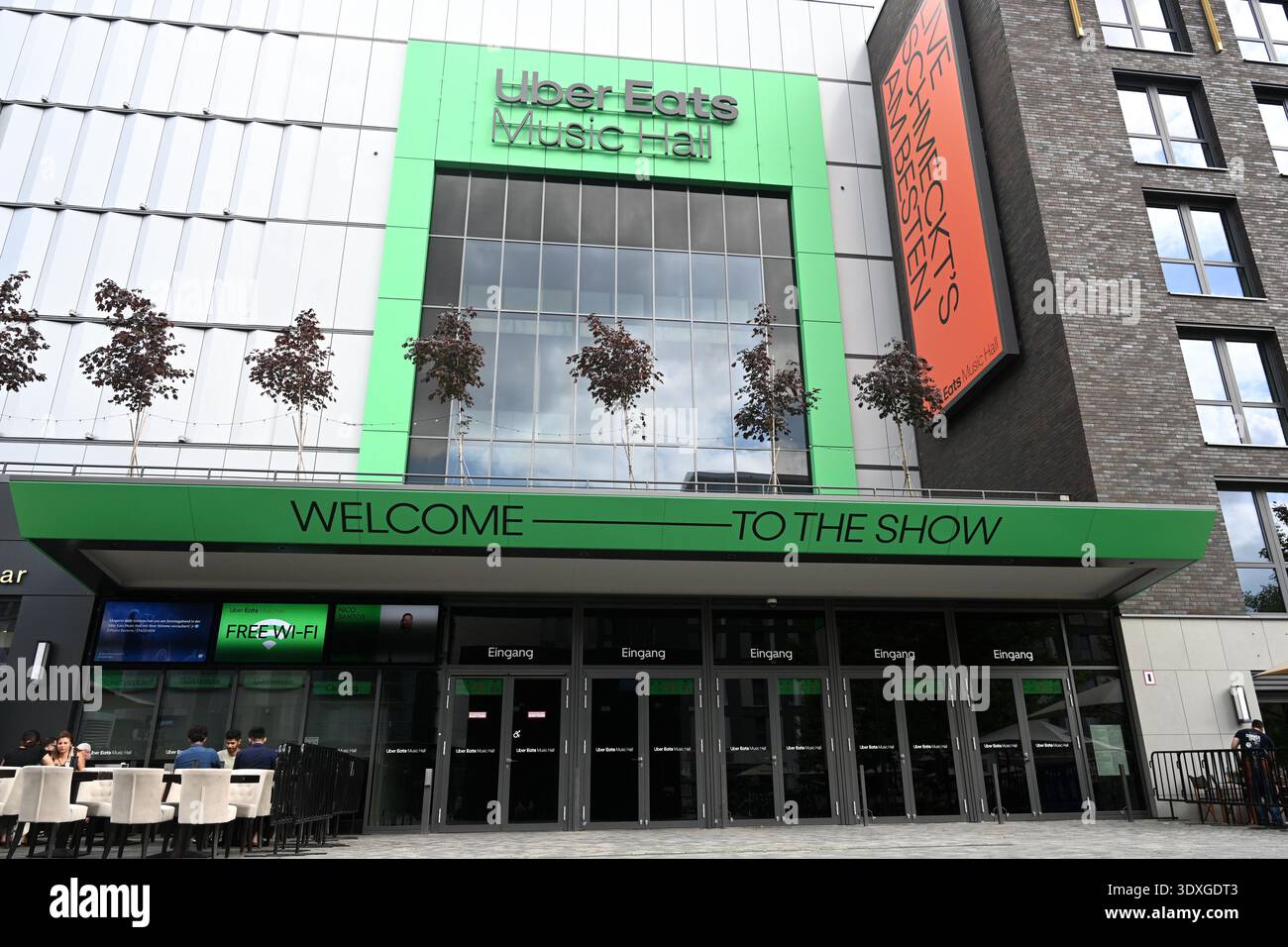 Berlin, Allemagne - 3 août 2024 : Uber mange Music Hall à Uber Platz dans le quartier Friedrichshain à Berlin. Banque D'Images