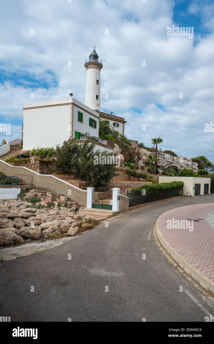 Phare historique de Botafoch au port d'Ibiza, Espagne Banque D'Images