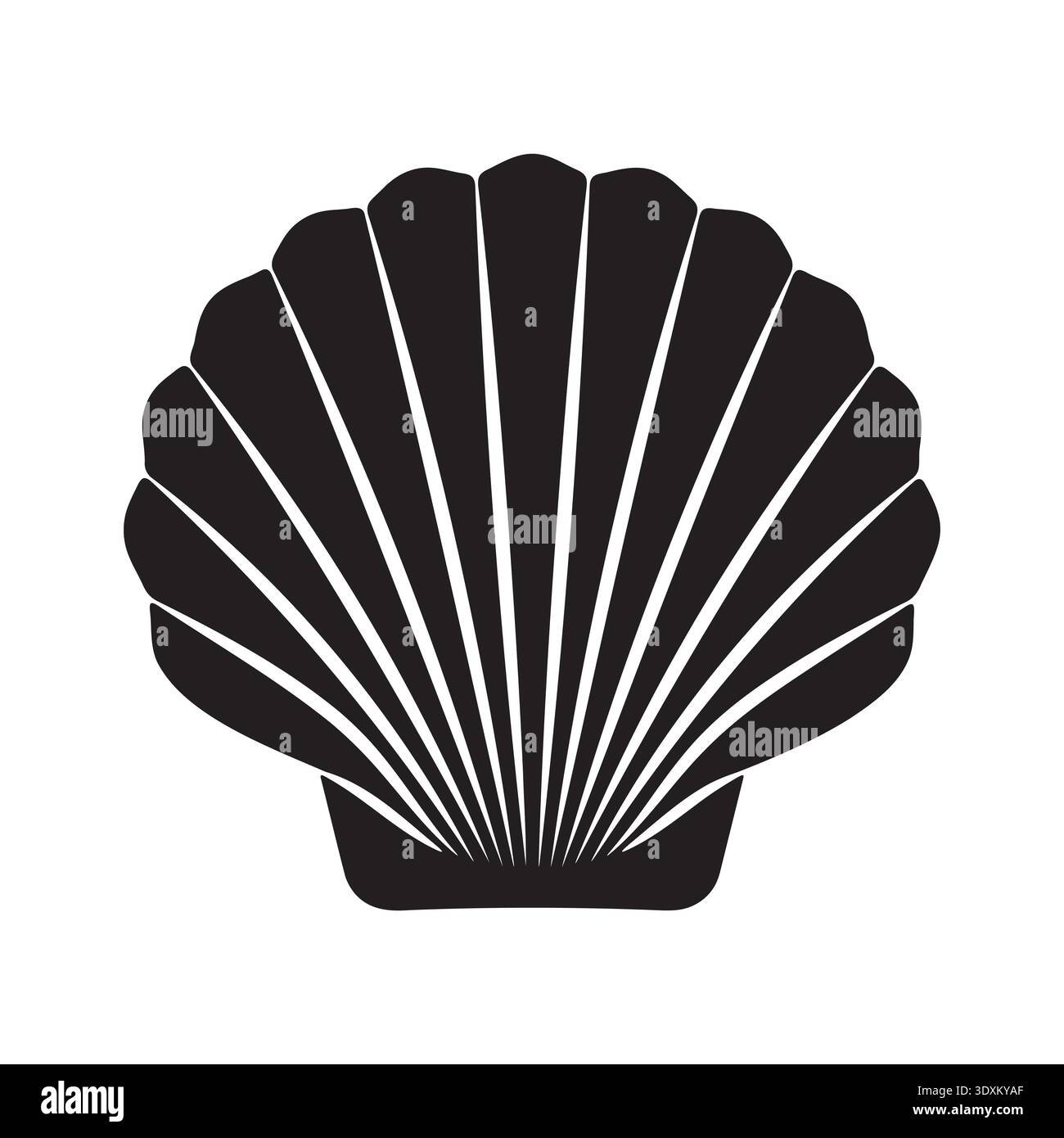 Icône de coquille noire, symbole marin simple inspiré par les thèmes de l'océan et de la plage - illustration vectorielle Illustration de Vecteur