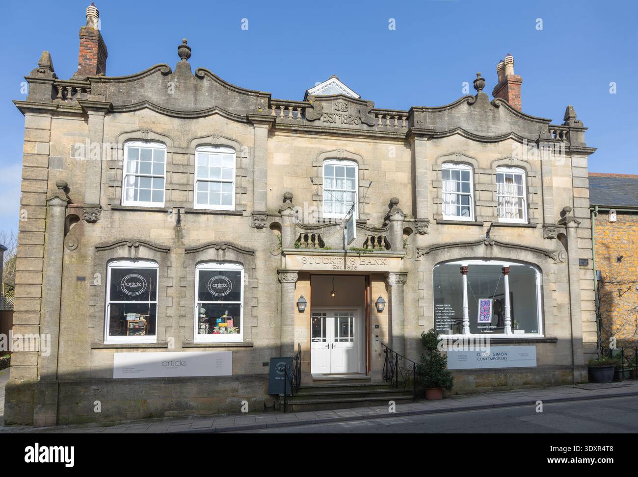 Ancien bâtiment historique de Stuckeys Bank, High Street, centre-ville de Castle Cary, Somerset, Angleterre, Royaume-Uni Banque D'Images